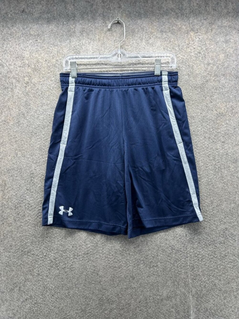 Under Armour HeatGear Shorts Mens Medium Blue Basketball Athletic Mesh 7 Inseam